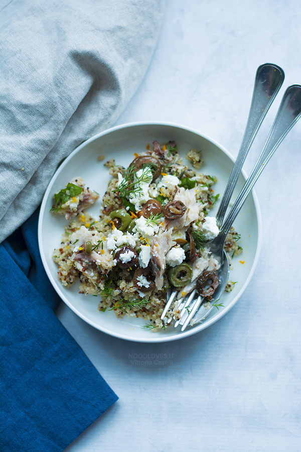 Quinoa di pesce all'insalata